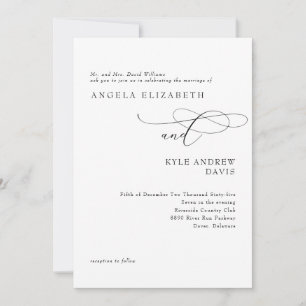 Invitación de boda de padres de novia blanca moder