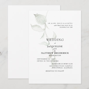 Invitación de Boda de Padres de Novia con Follaje 