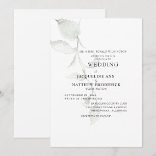 Invitación de boda de padres de novia con follaje