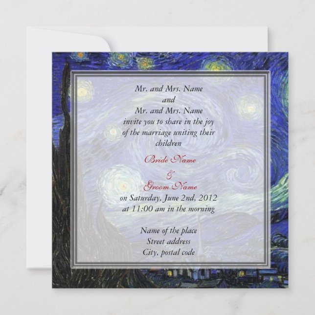 invitación de boda de padres de novia y novio (Anverso)