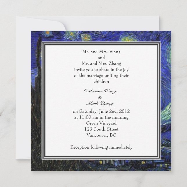 invitación de boda de padres de novia y novio (Anverso)