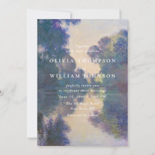 Invitación de boda de paisaje pintado romántico