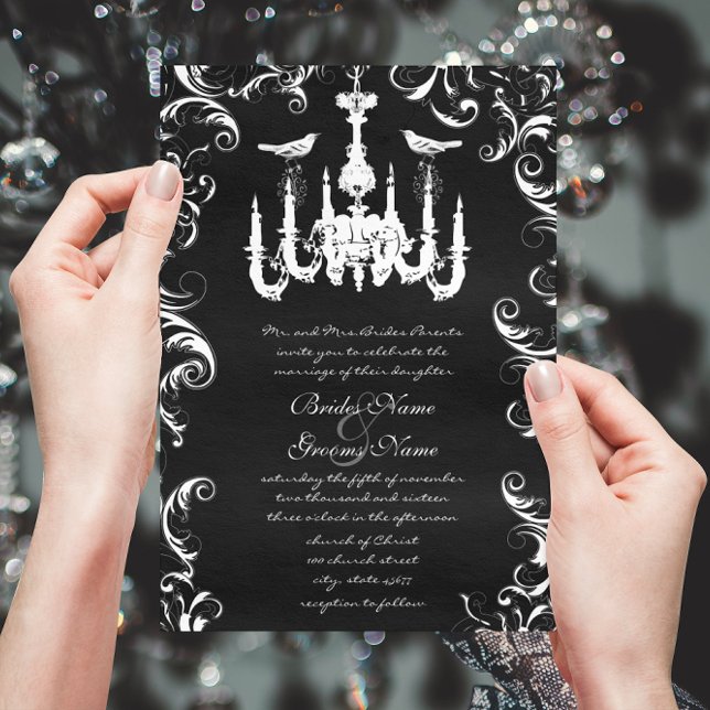 Invitación de boda de pájaro de amor de candelabro (Subido por el creador)