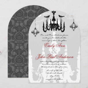 Invitación de boda de pájaros de amor con 3 candel