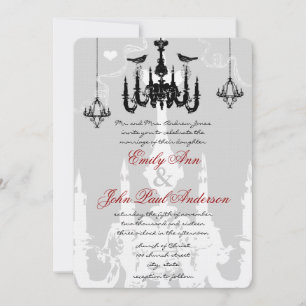Invitación de boda de pájaros de amor con 3 candel