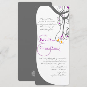 Invitación de boda de pájaros de amor con hojas de