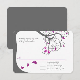 Invitación de boda de pájaros de amor con remolino