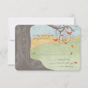 Invitación de boda de pájaros de amor con remolino