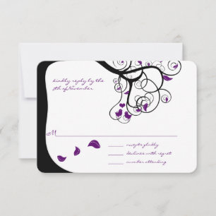 Invitación de boda de pájaros de amor con remolino
