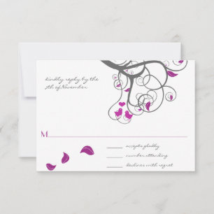 Invitación de boda de pájaros de amor con remolino