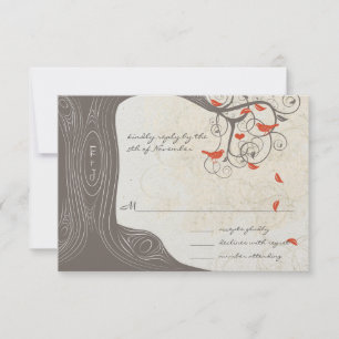 Invitación de Boda de Pájaros de Amor con Remolino