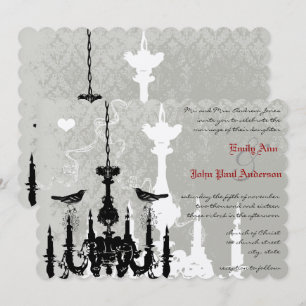 Invitación de boda de pájaros de amor de araña