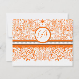 Invitación de boda de pájaros de amor naranja
