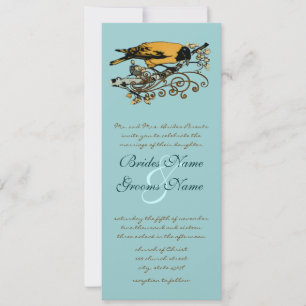Invitación de boda de pájaros de amor vintage