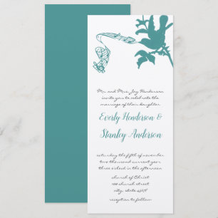 Invitación de boda de pájaros de amor vintage Aqua