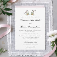 Invitación de Boda de Pájaros del Amor
