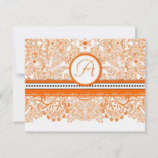 Invitación de Boda de Pájaros del Amor Naranja