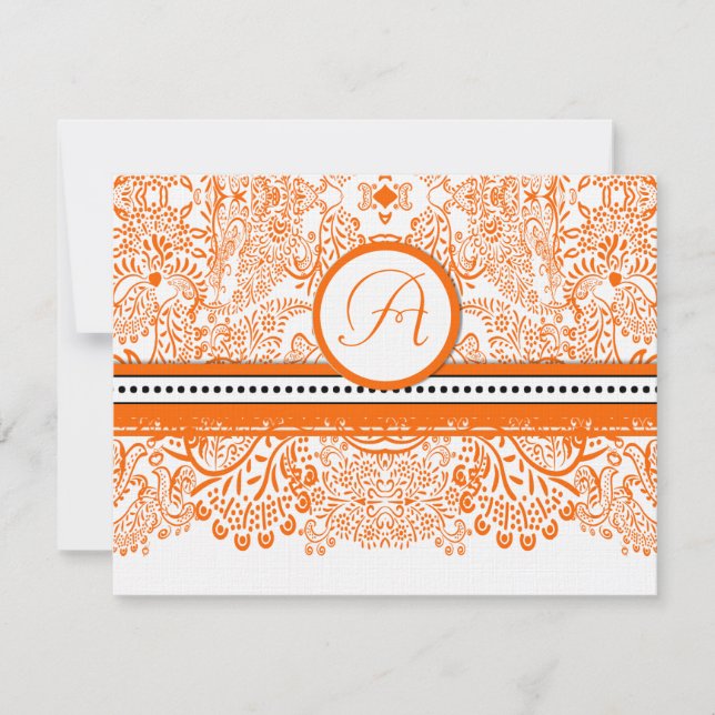 Invitación de Boda de Pájaros del Amor Naranja (Anverso)