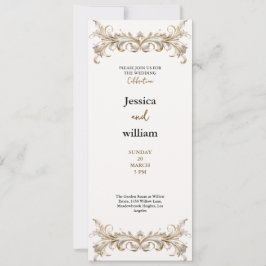 invitación de boda de palacio dorado de lujo