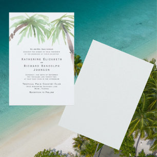 Invitación de boda de Palma Tropical Uno Lugar Sea