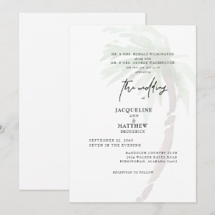 Invitación de boda de palmera tropical para ambos
