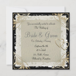 Invitación de boda de papel antiguo popular y eleg
