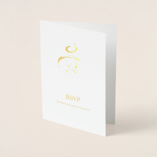 Invitación de boda de papel de aluminio Arbaic Mah (Anverso)