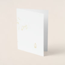 Invitación de boda de papel de aluminio dorado con