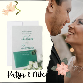 Invitación de boda de papel súper grueso plateado