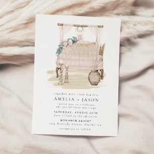 Invitación de boda de pareja bohemia soñadora de p