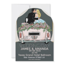 Invitación de boda de pareja clásica romántica