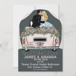 Invitación de boda de pareja clásica romántica