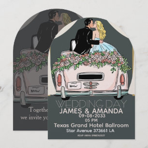 Invitación de boda de pareja clásica romántica