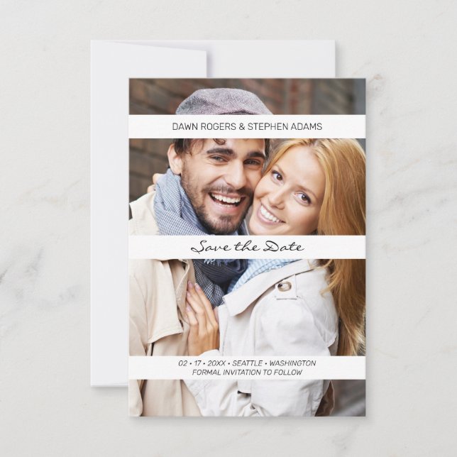 Invitación de Boda de pareja de fotografía moderna (Anverso)