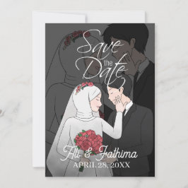 Invitación de Boda de Pareja Ilustrada Moderna