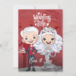 Invitación de Boda de Pareja Ilustrada Moderna