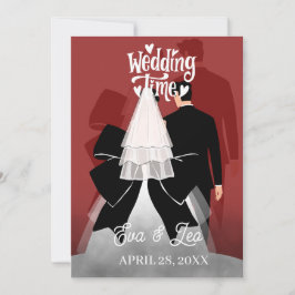 Invitación de Boda de Pareja Ilustrada Moderna