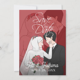 Invitación de Boda de Pareja Ilustrada Moderna