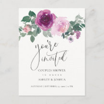 Invitación de Boda de Pareja Magenta Blush Floral 