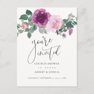 Invitación de Boda de Pareja Magenta Blush Floral 