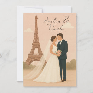 Invitación de boda de París Elegante Torre Eiffe