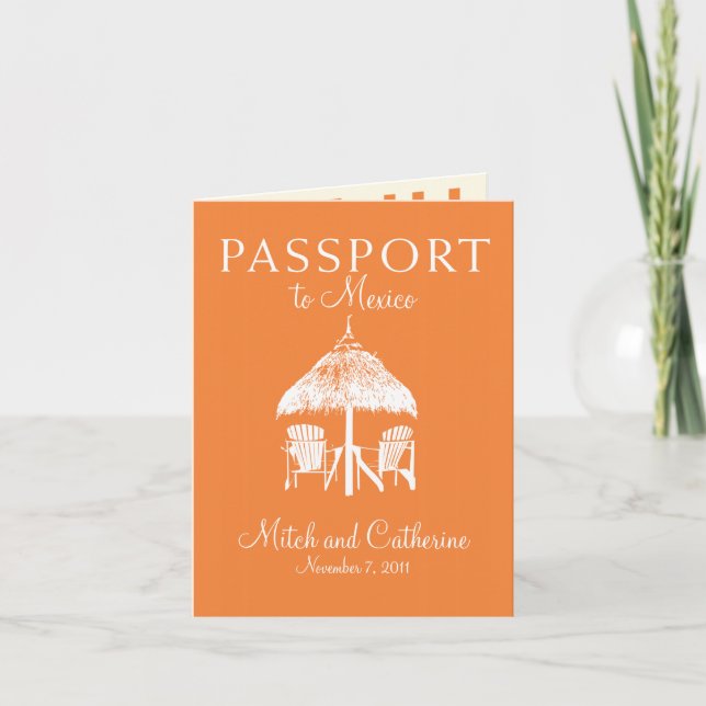 Invitación de boda de pasaporte a México (Anverso)