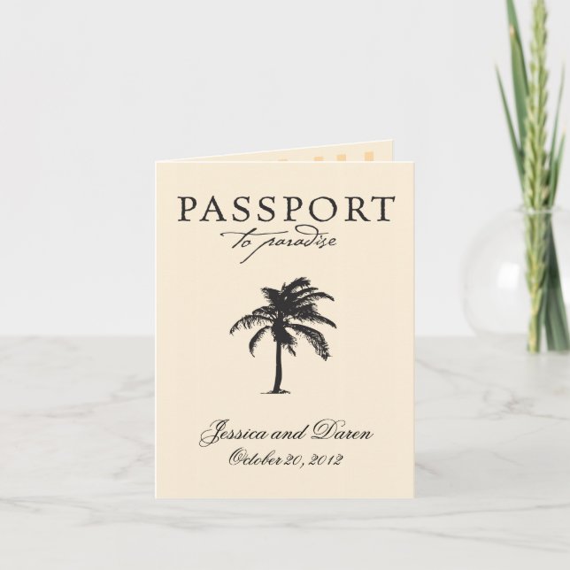 Invitación de boda de pasaporte a México (Anverso)