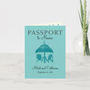 Invitación de boda de pasaporte a México