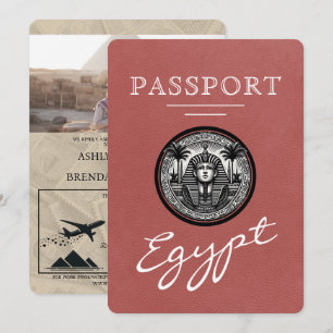 Invitación de boda de pasaporte de Egipto de color