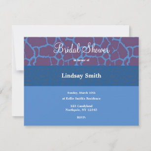 Invitación de boda de patrón de jirafa azul
