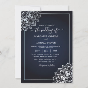 invitación de boda de patrones de mandala