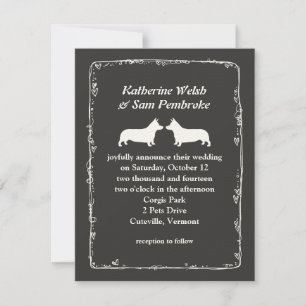 Invitación de boda de Pembroke Welsh Corgis