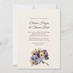 Invitación de boda de pensamientos de terciopelo