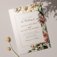Invitación de Boda de Peonía Rosa Polvo Rosa Subid